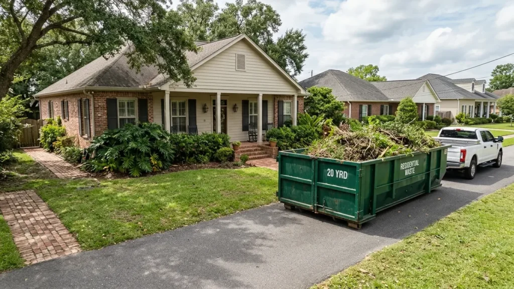 Roll-off dumpsters for residential yard cleanup in Gretna LA