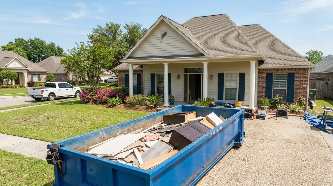 Roll-off dumpsters for residential home renovation in Gretna LA
